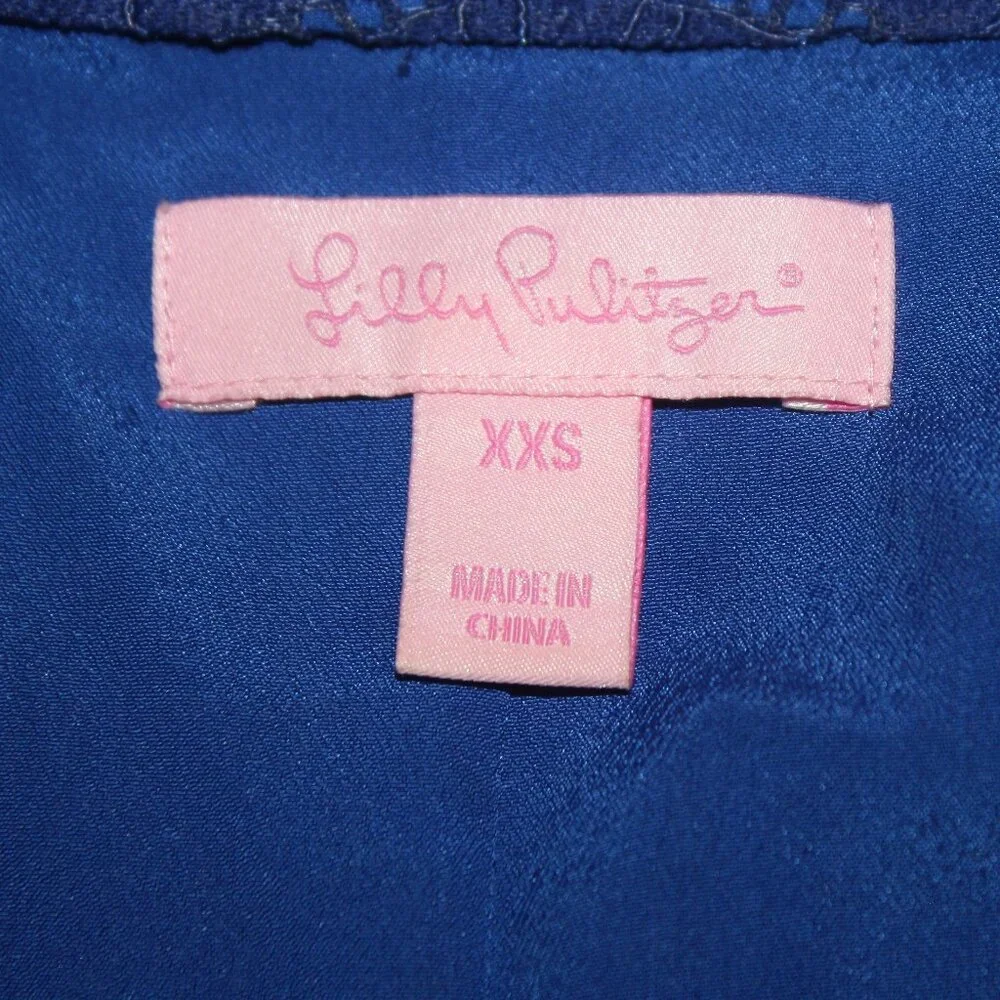 LILLY PULITZER ACHELLE Dress Swing Sleeveless Resortwear Summer Beach Blue XXS - Picture 7 of 15